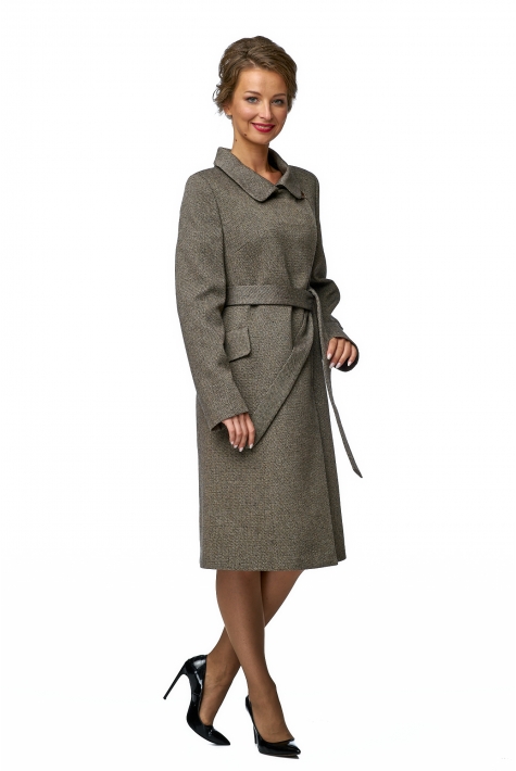 Женское пальто из текстиля с воротником 8008746
