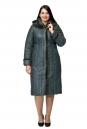 Женское пальто из текстиля с капюшоном, отделка норка 8010607-2