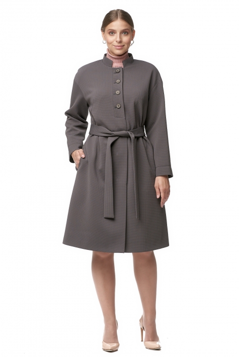 Женское пальто из текстиля с воротником 8012199