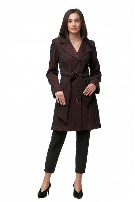 Женское пальто из текстиля с воротником 8012230