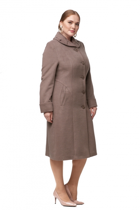 Женское пальто из текстиля с воротником 8012615