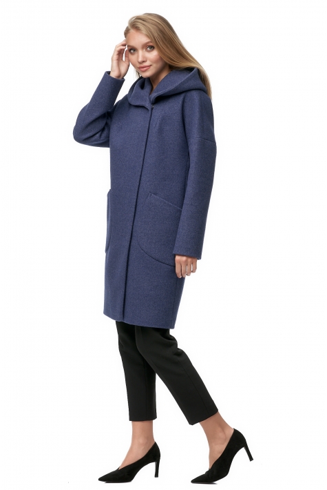 Женское пальто из текстиля с капюшоном 8012645