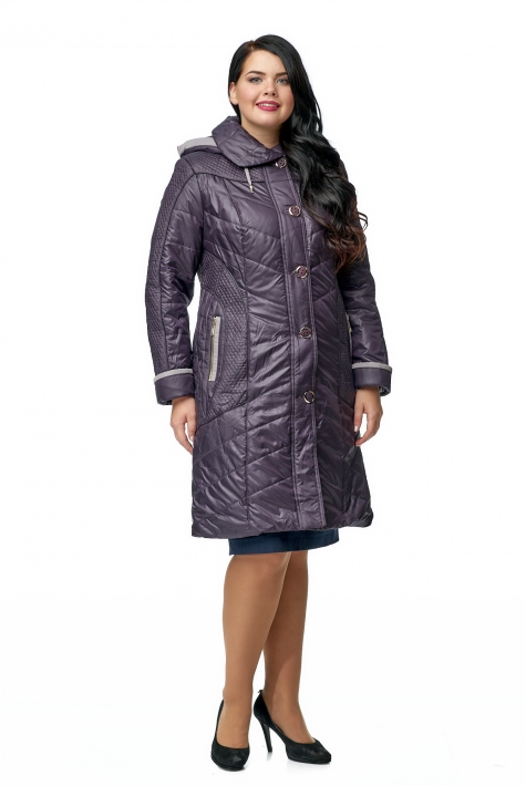 Женское пальто из текстиля с капюшоном 8012649