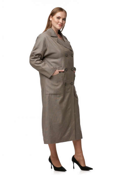 Женское пальто из текстиля с воротником 8013250