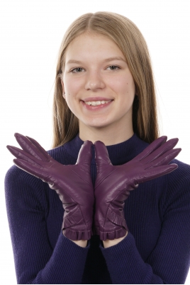 Перчатки женские кожаные