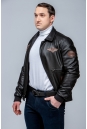 Мужская кожаная куртка из эко-кожи с воротником 8023453-13