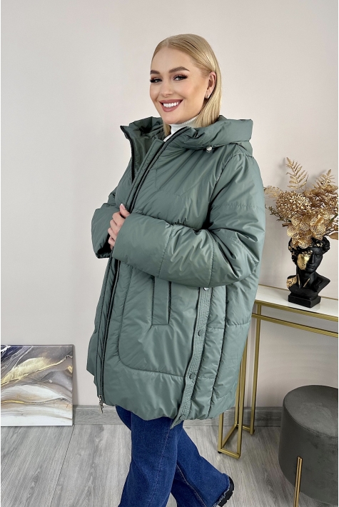 Женское пальто из текстиля с капюшоном 8024077